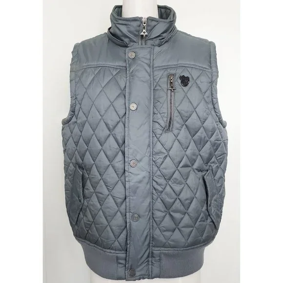 LRG Clothing Men's Grey Puffer Vest with Detachable Hood M - Picture 9 of 12